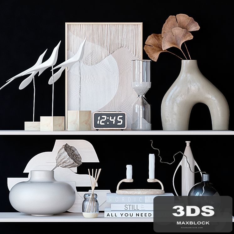 Shelves with decor