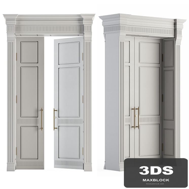 White Wooden Classic Door Set 27