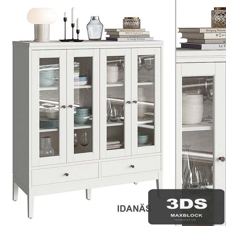 Idanäs Ikea Wardrobe with Folded Glass Doors
