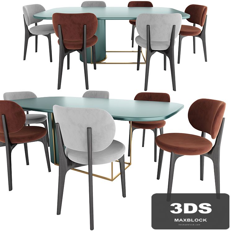 Horus Dining Table and Richmond Dining Chair by Secolo