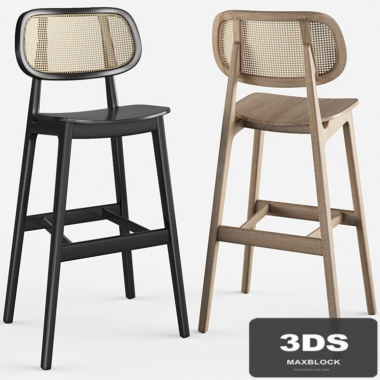 Cane wood restaurant bar stool