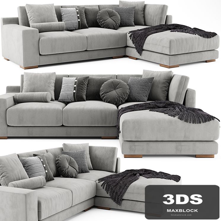 West Elm Dalton with Ottoman