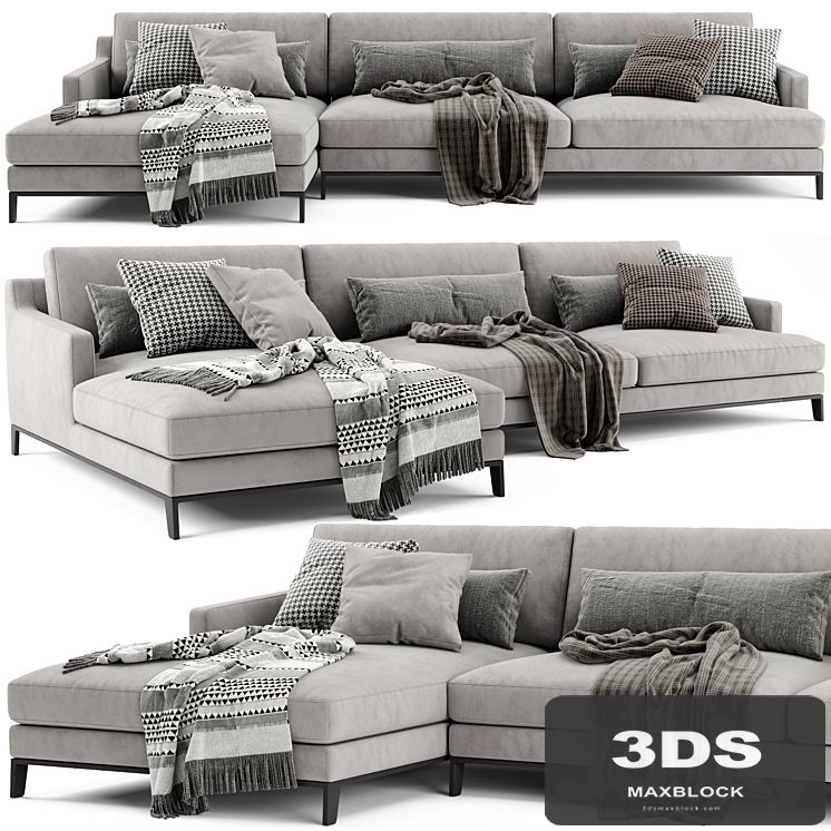 Poliform Bellport Chaise Longue Sofa