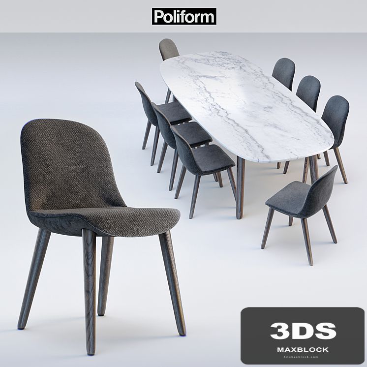 Poliform chair MAD DINNING Chair_ table MAD DINNING Table