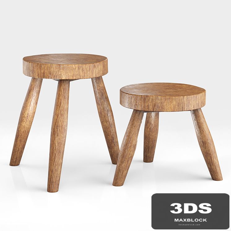 Zara Home Wooden Teak Stool 02