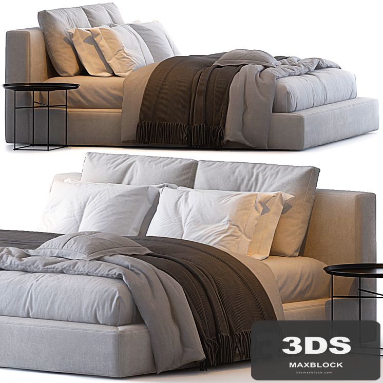 Cloud slipcovered platform bed
