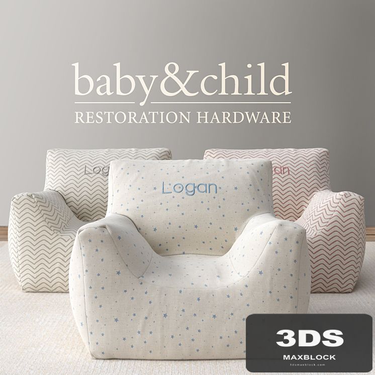 RH / NURSERY CANVAS BEAN BAG CHAIR COVER