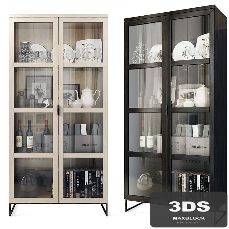Swing cabinet with glass / showcase Everett. Cabinet showcase by Rowico