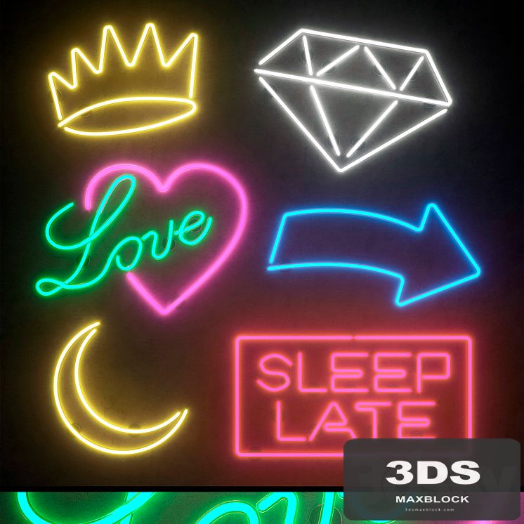 Light modules. Set 56. Neon