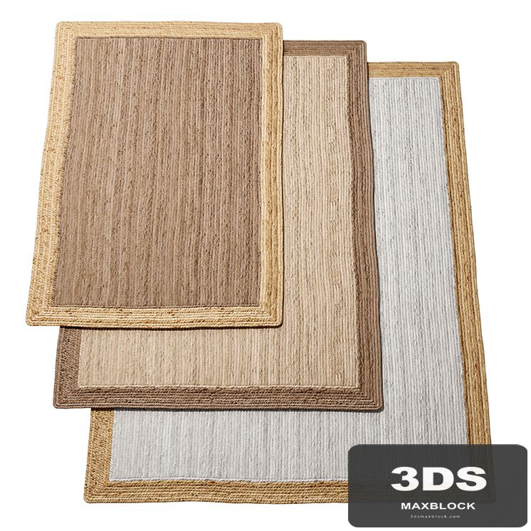 Natural Framed Braided Jute Rug