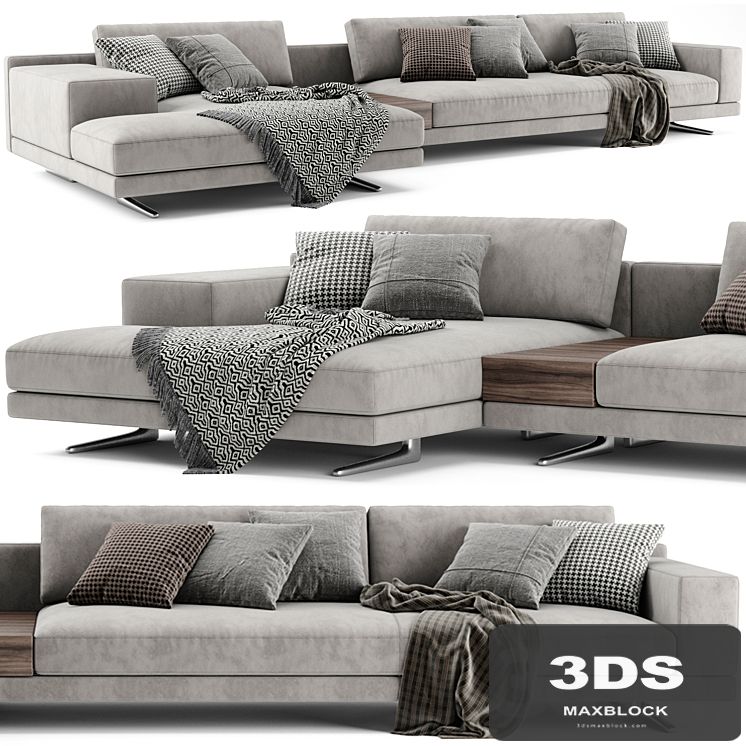 Poliform Mondrian Chaise Longue Sofa