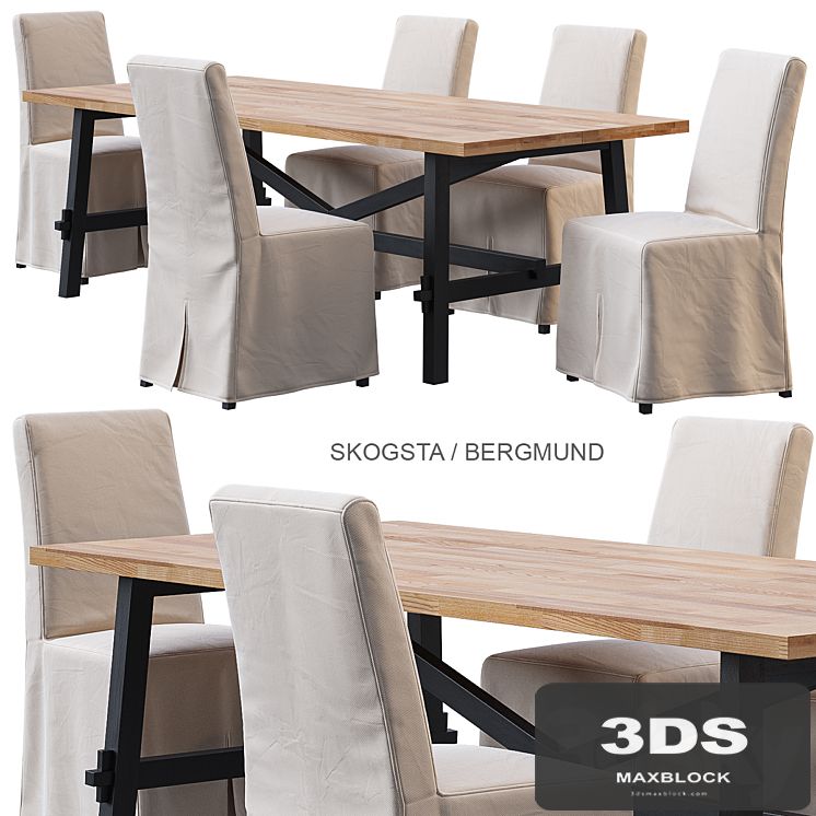 SKOGSTA / BERGMUND IKEA table and chair