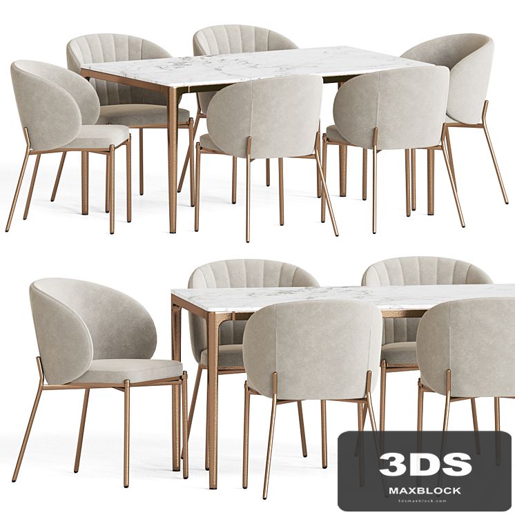 Shell Chair Canto Table Dining Set