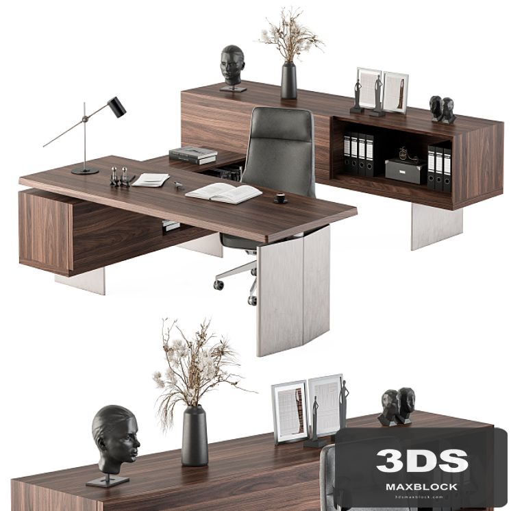 Boss Desk Wood and Steel - Office Furniture 235