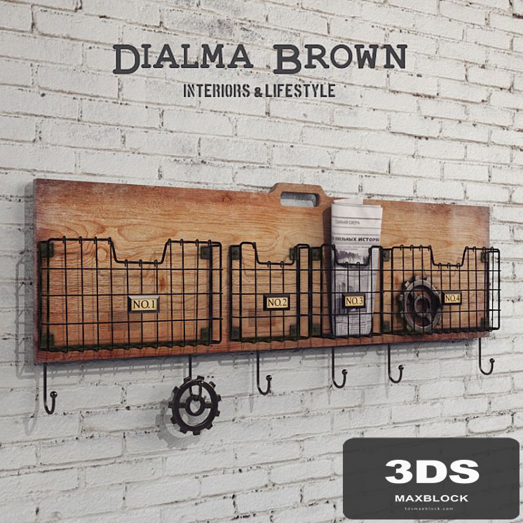 Hanger - magazine rack Dialma Brown DB003637
