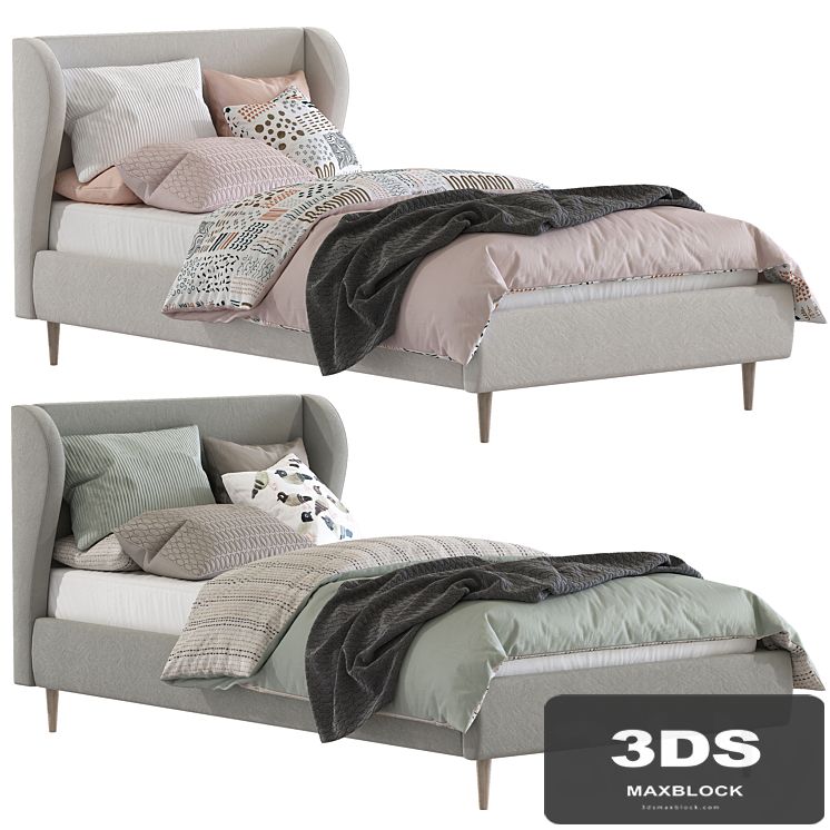 Bed Wren Wingback Upholstered Bed
