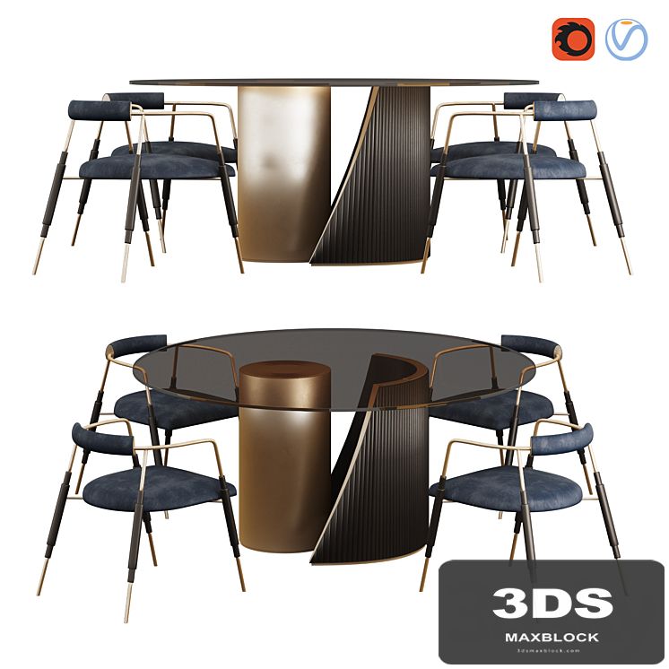 Hege Table and Frame Chair by Shake