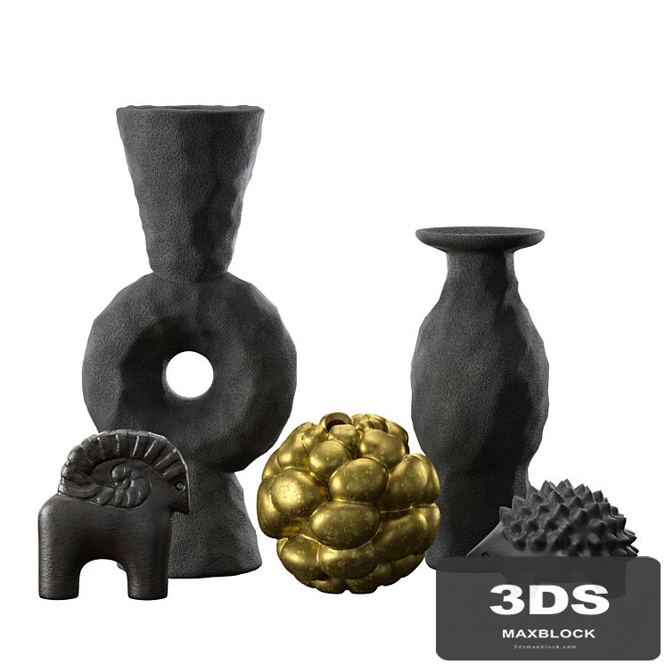 Volcanic Vases and Decorative Objects set