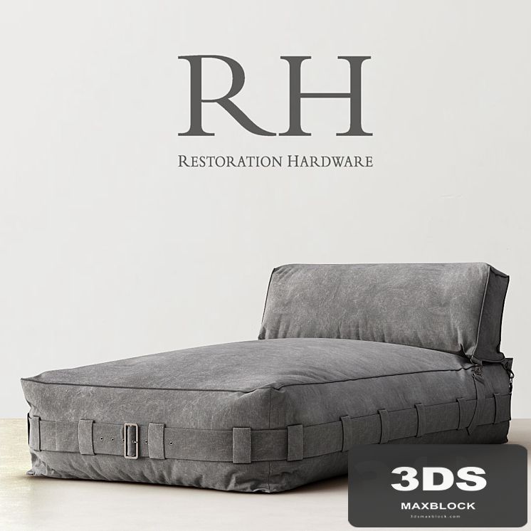 RH / CARGO LOUNGE ARMLESS CHAISE