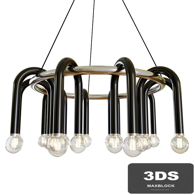 Paulson floppy chandelier round chrome
