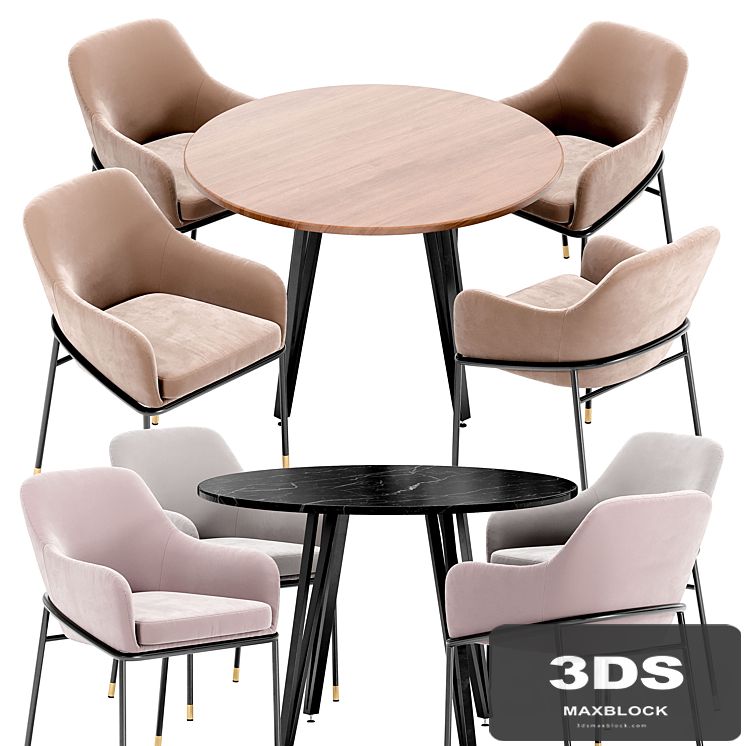 Sandra dining chair and Raymond table