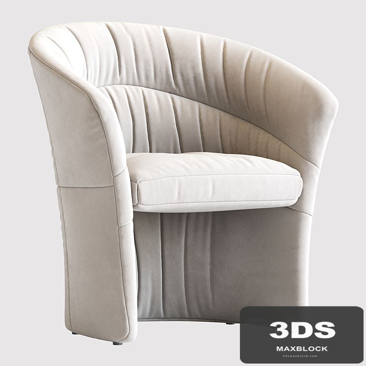 Italian Leather Barrell Lounge Chairs, 1980