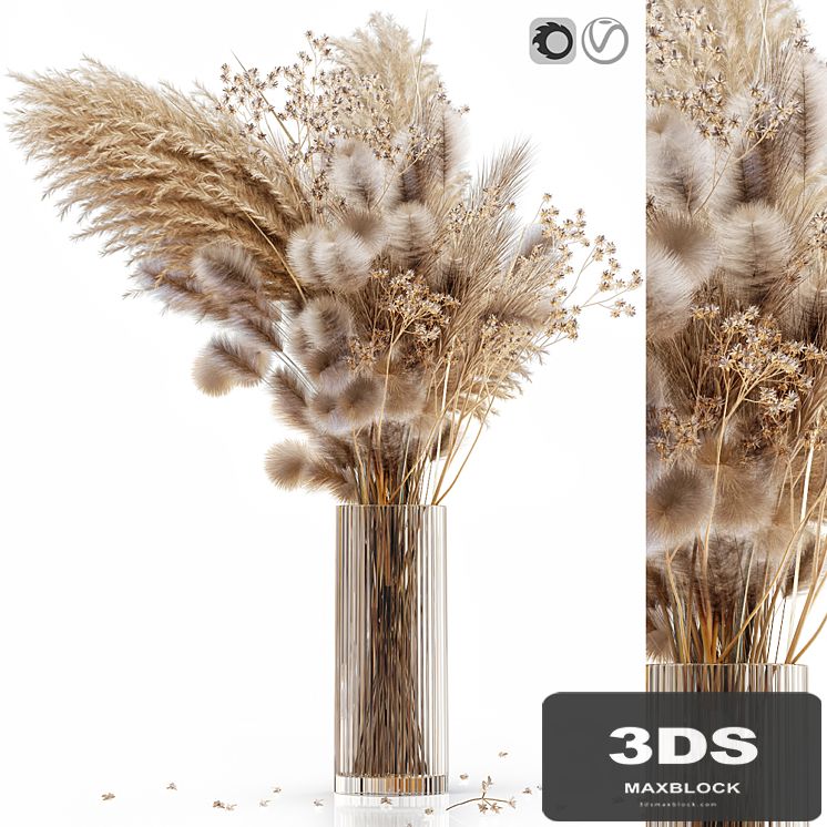 Dry flowers in modern vase 3