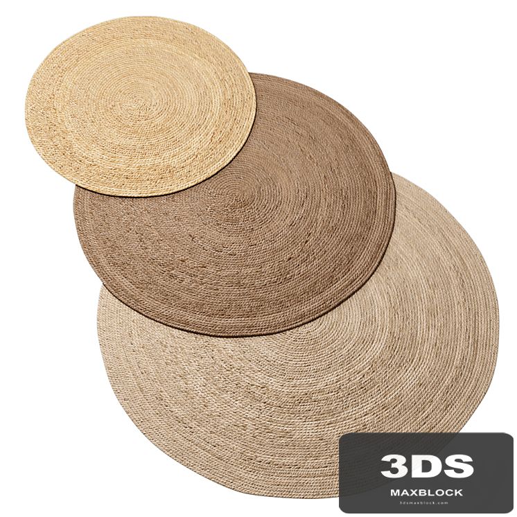 Natural Round Spiral Braided Jute Rug