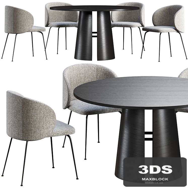 Dining table Teulat Cep + chair La Forma Minna