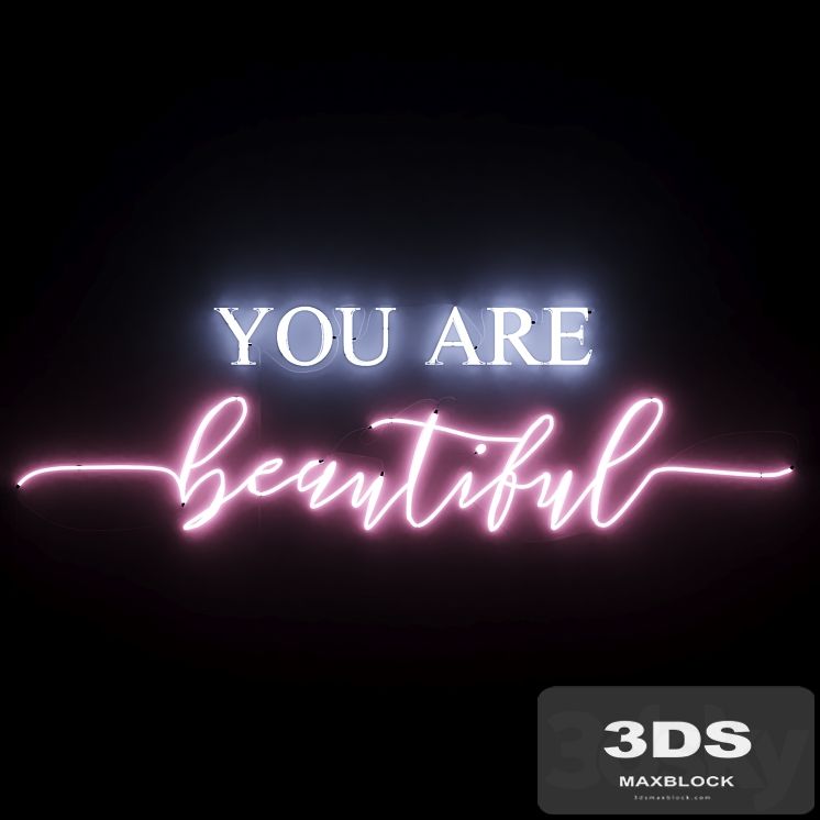 Neon Text 05 You Are Beautiful