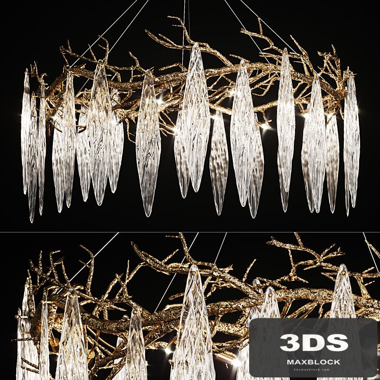 Luxury chandelier with glass plates AUTUMN