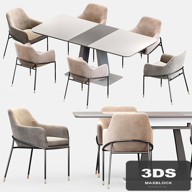 Sandra chair & Rosanna table / Rasonna & Sandra dining group