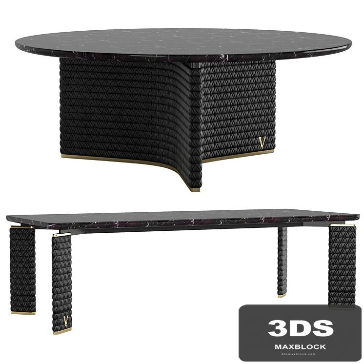 two tables Versace V-Marble Table