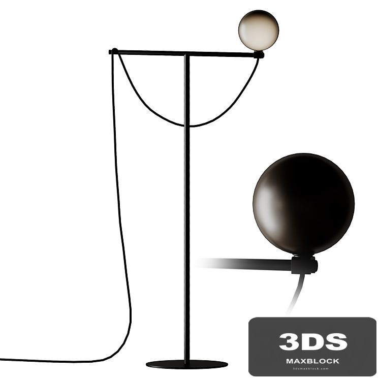 Handvärk Globe Floor Lamp Black