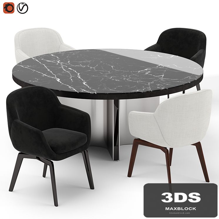 Minotti Belt chair and Marvin table