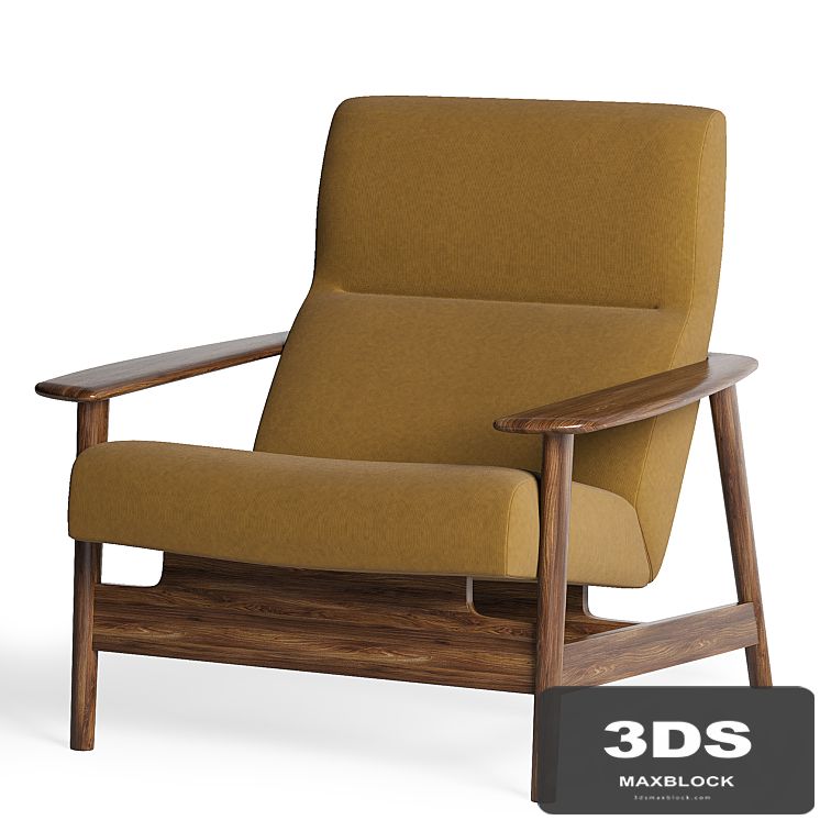 Mid-Century Show Wood High-Back Chair