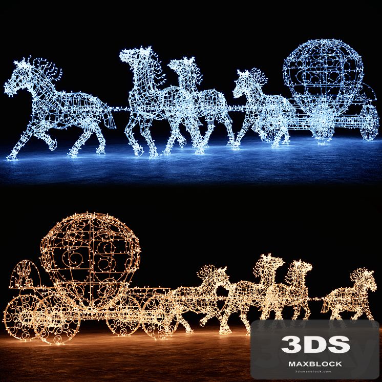 Horse carriage of garlands