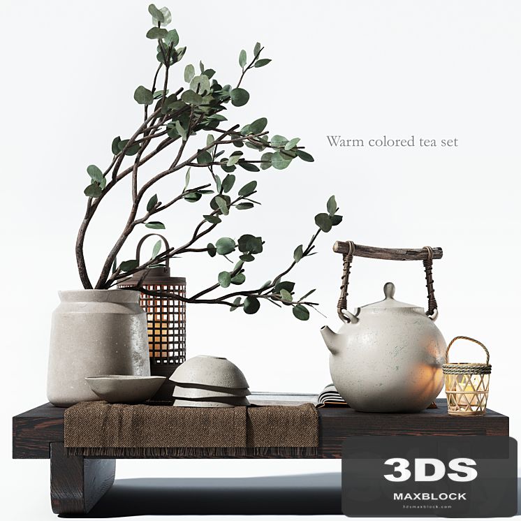 Warm colored tea set