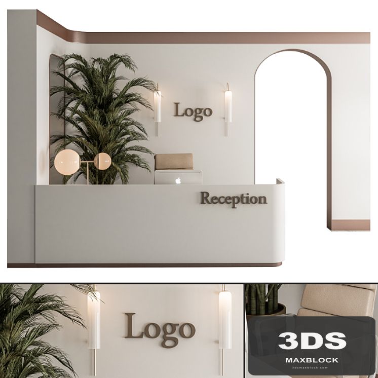 Reception Desk and Wall Decoration - Office Set 239
