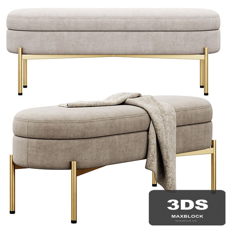 Chloe Storage Bench ottoman by Lumisource