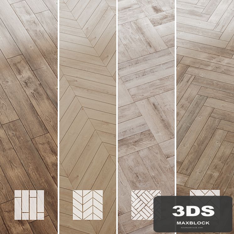 Wood floor Pine Oak Set 3