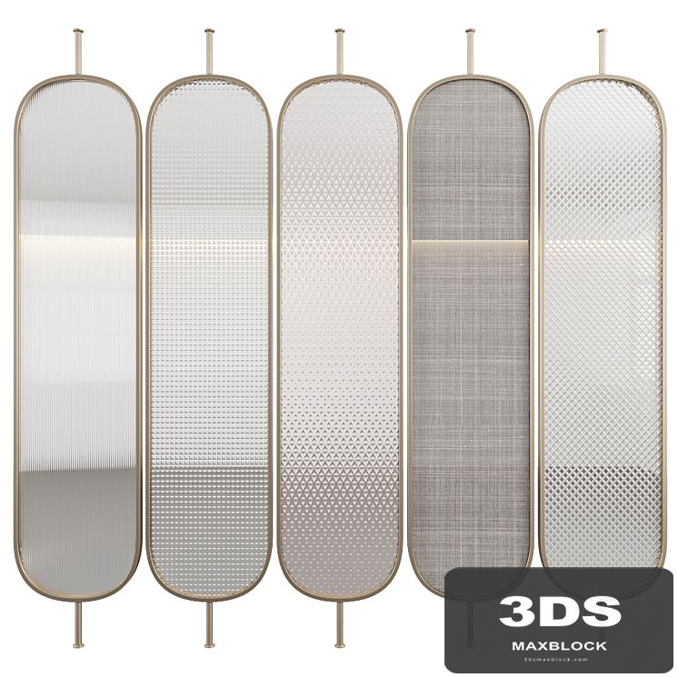 Decorative partition with embossed glass