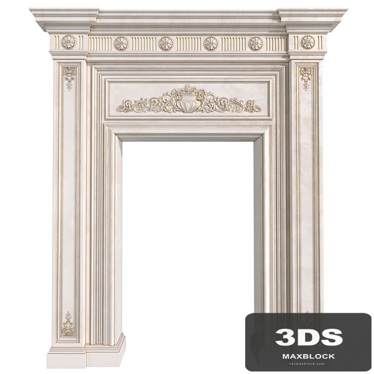 Doorway in classic style with decorative plaster. Door Portal. Classic Doorway.Classic Architecture Arch.arched doorway