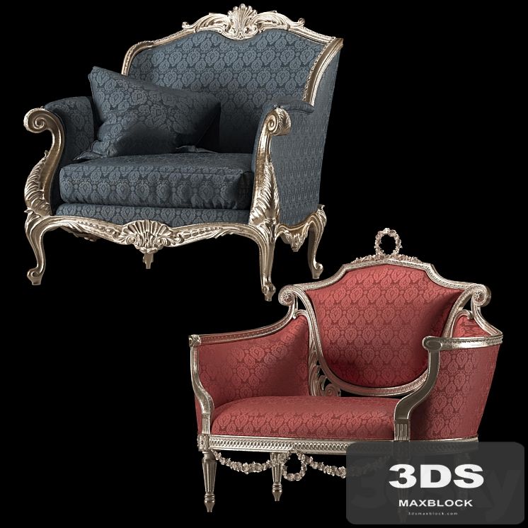 kosovart rococo armchair