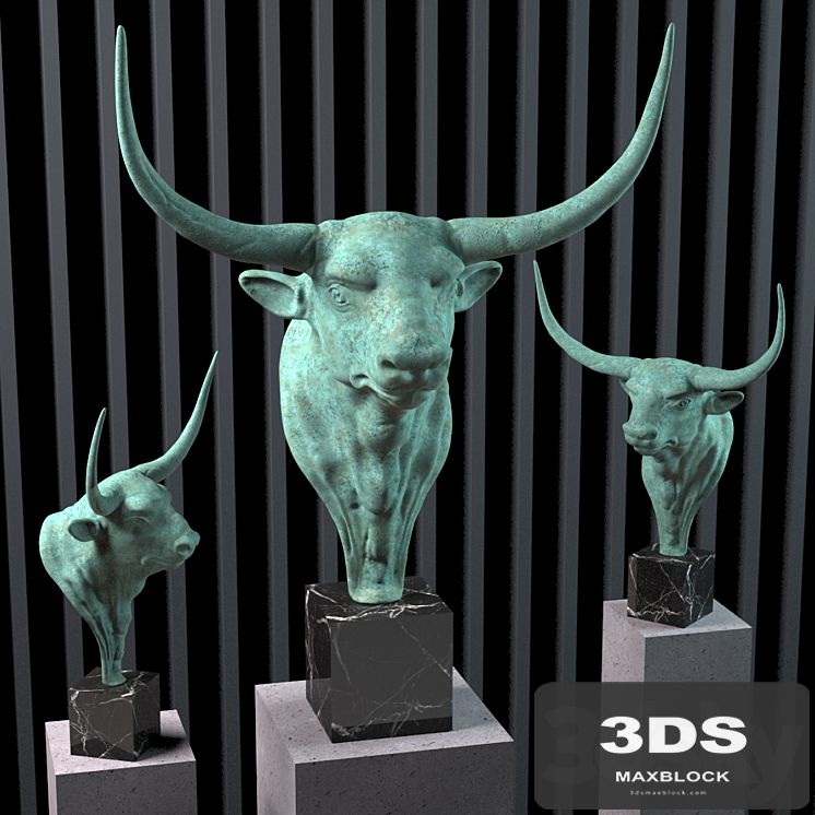 Sculpture of a bull's head