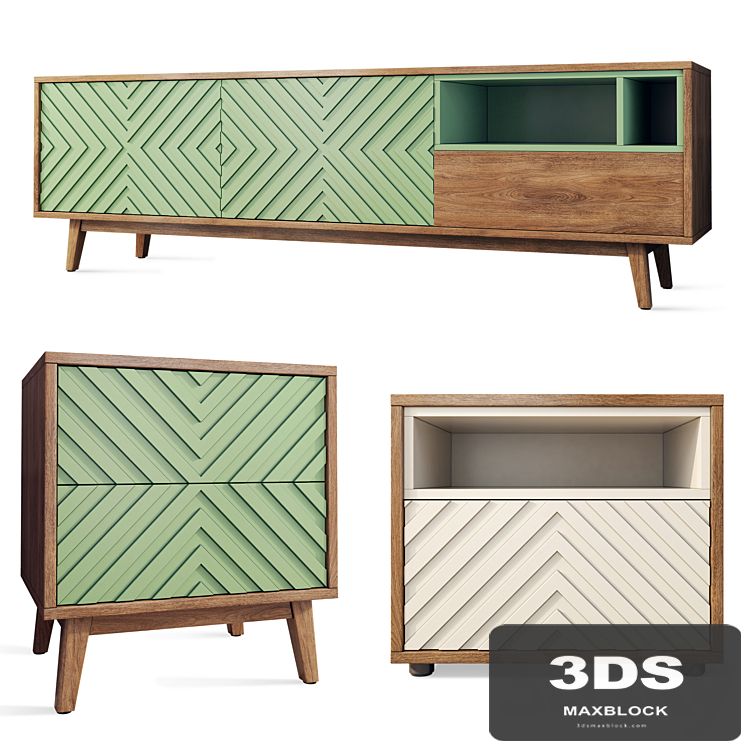 Chest of drawers and bedside table Astra. Sideboard, nightstand by Osobica