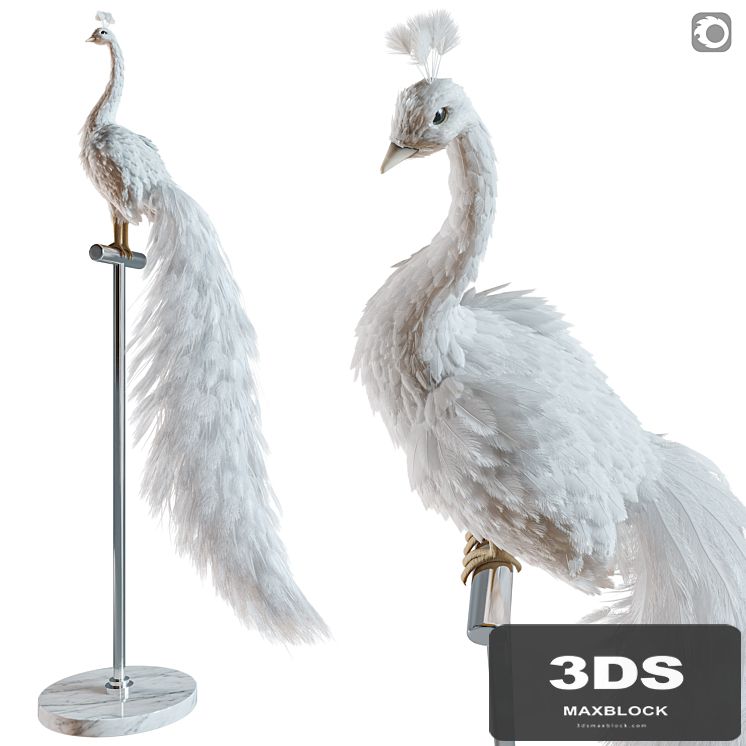 Artificial White Peacock 01.