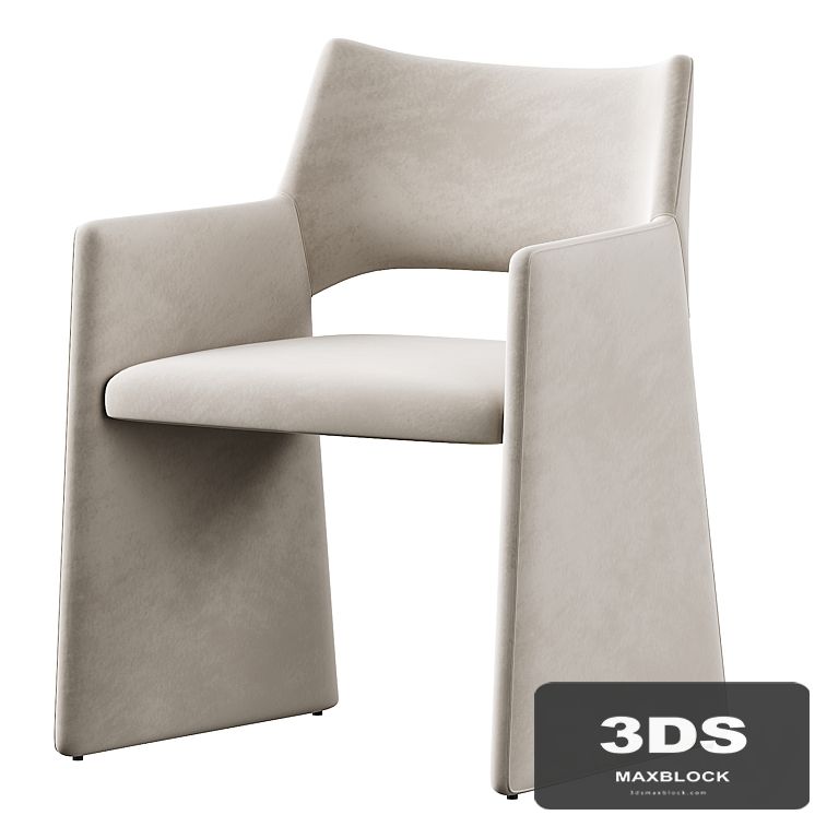 CB2 Foley Faux Mohair Gray Dining Armchair