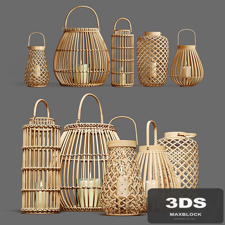 Decorative set of candlesticks lanterns