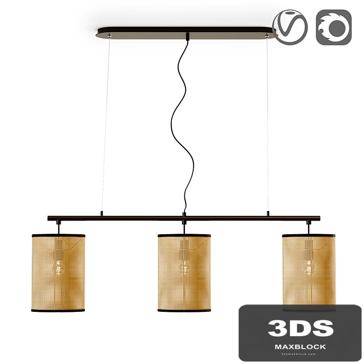 Light in metal and wicker material, Cara